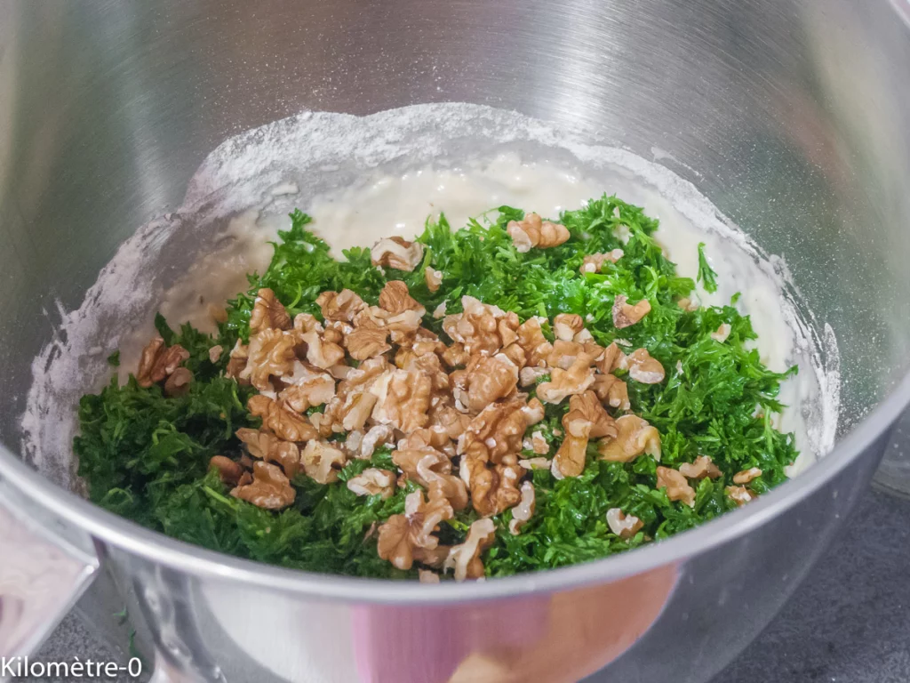 Cake au persil et aux noix - Étape 4