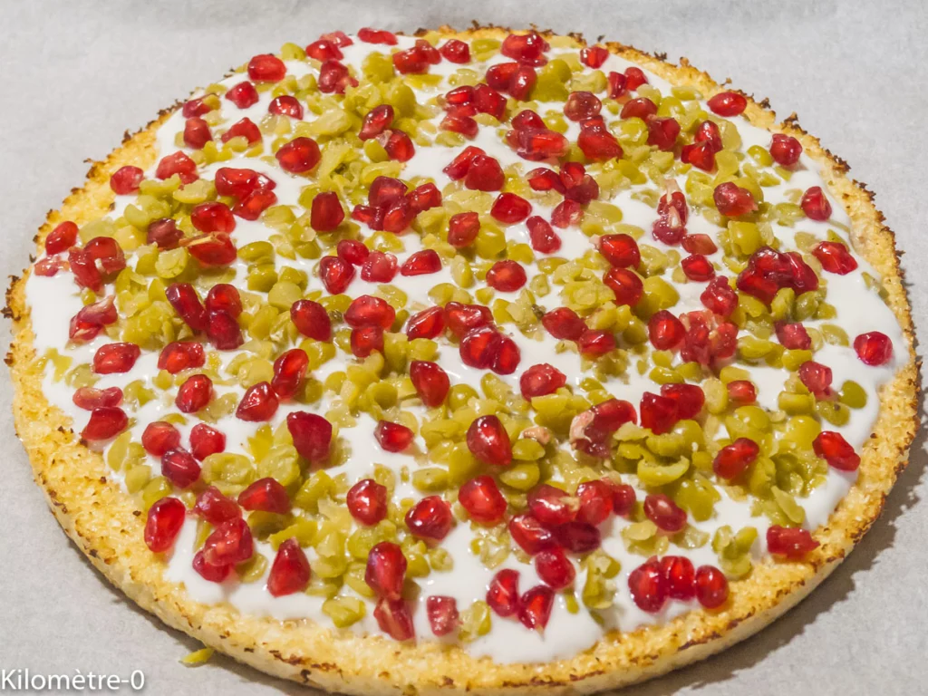 Pizza de chou fleur pois cassés et grenade - Étape 6
