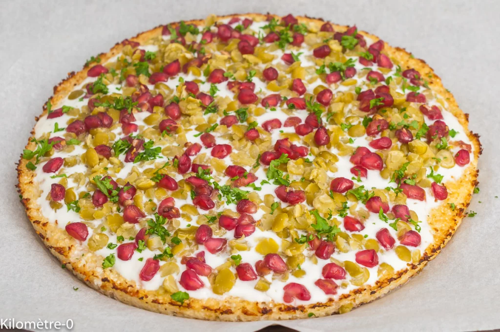 Pizza de chou fleur pois cassés et grenade - Étape 7