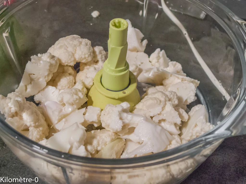 Pizza de chou fleur pois cassés et grenade - Étape 2