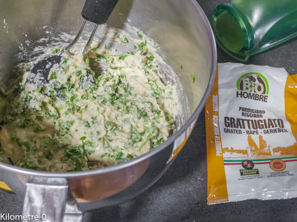 Cake au persil, roquette et parmesan - Étape 3