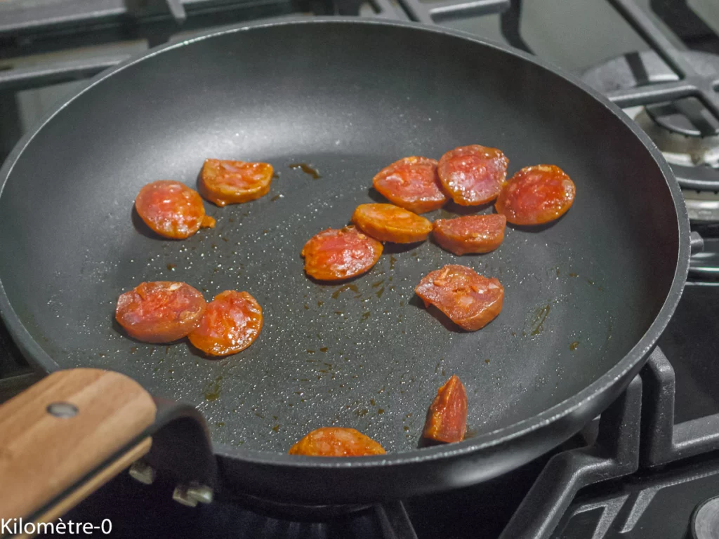 Poêlée de châtaignes au chorizo et aux saint jacques. - Étape 2