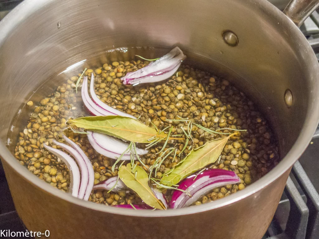 Soupe de butternut aux lentilles, pain perdu au fromage - Étape 1