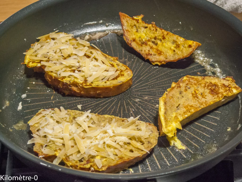 Soupe de butternut aux lentilles, pain perdu au fromage - Étape 6