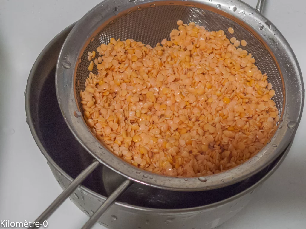 Houmous de lentilles corail aux noix de cajou - Étape 1