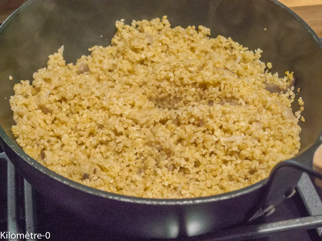 Aiguillettes de canard nappées de caramel de balsamique, pilaf de boulgour et grenade - Étape 4
