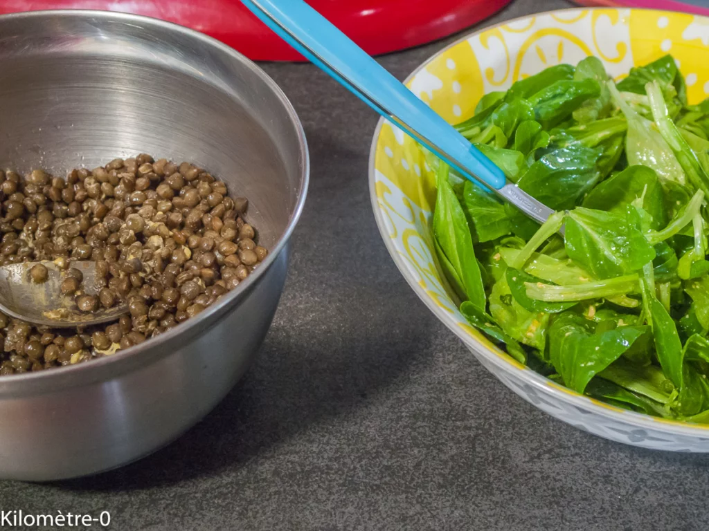 Salade de lentilles aux gésiers confits maison - Étape 5