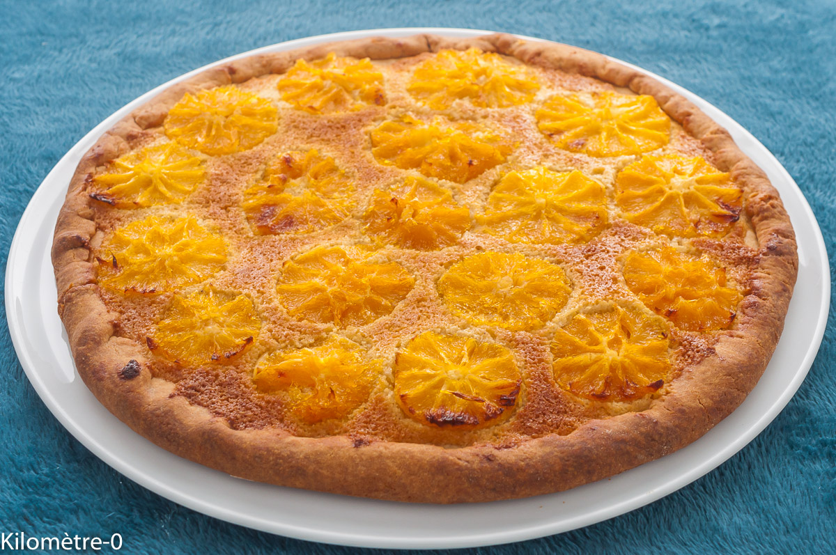Photo de recette de dessert, agrumes, oranges, clémentines, mandarines, tarte, gourmande, automne, hiver, crème aux amandes, pâte sablée, maison, Kilomètre-0, blog de cuisine réalisée à partir de produits de saison et issus de circuits courts
