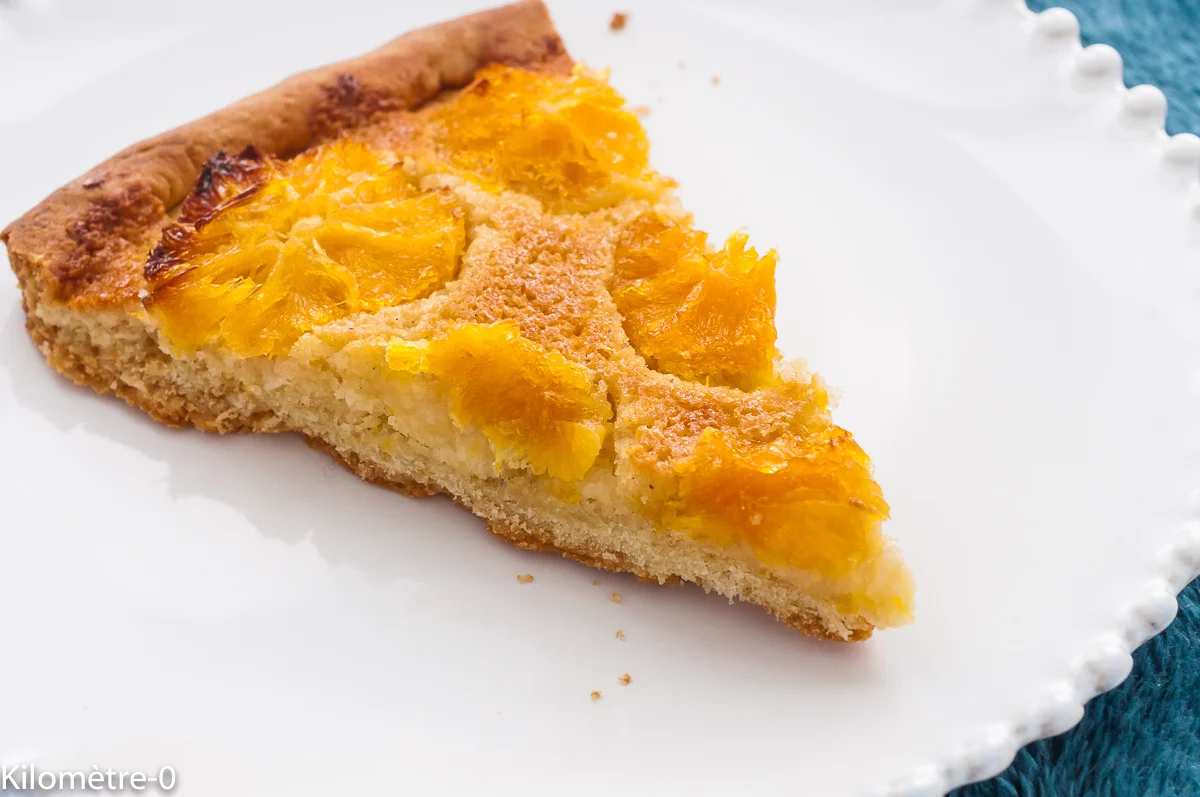 Photo de recette de dessert, agrumes, oranges, clémentines, mandarines, tarte, gourmande, automne, hiver, crème aux amandes, pâte sablée, maison, Kilomètre-0, blog de cuisine réalisée à partir de produits de saison et issus de circuits courts