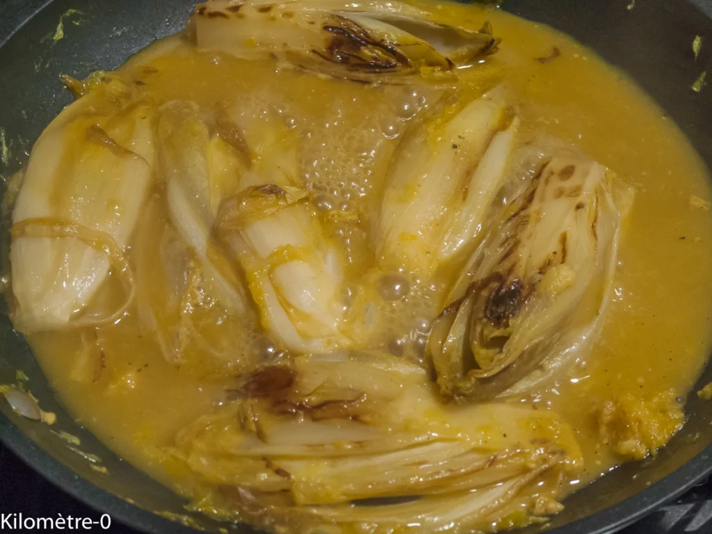 Endives à la moutarde, au miel et à l&rsquo;orange - Étape 4