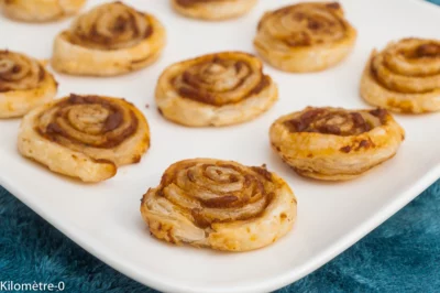 Photo de recette d'apéro facile, rapide, feuilleté, roulé, tartinade, légumes, bouchées, apéritif, Kilomètre-0, blog de cuisine réalisée à partir de produits de saison et issus de circuits courts