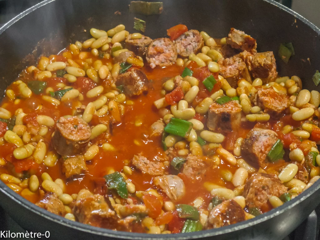 Saucisses aux flageolets, crumble aux noisettes - Étape 4