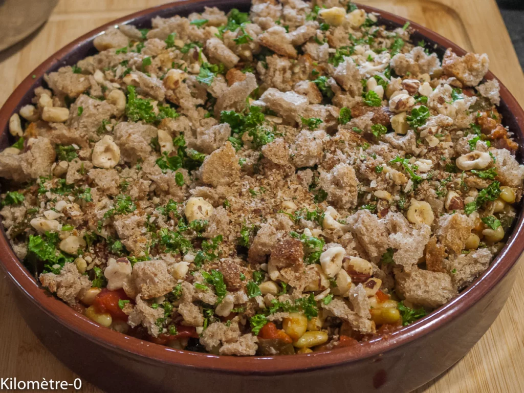 Saucisses aux flageolets, crumble aux noisettes - Étape 8