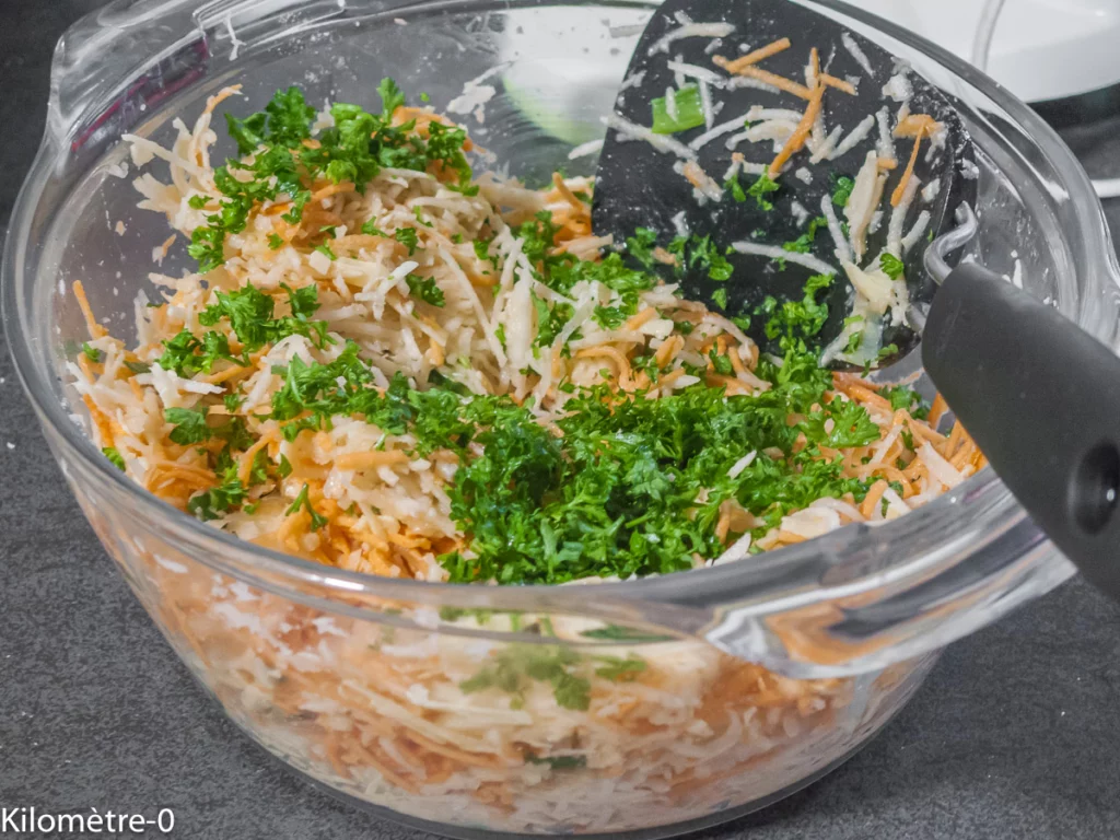 Galettes moelleuses aux navets et patate douce - Étape 4