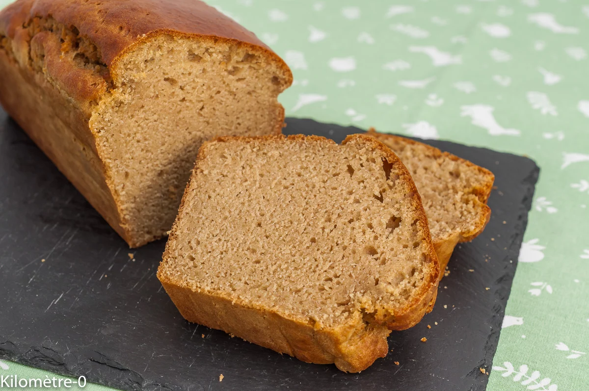Photo de recette de pain, beurre de cacahuète, purée de cacahuètes, cacahuètes, facile, matin, goûter, cake, gâteau du matin, healthy, bio, Kilomètre-0, blog de cuisine réalisée à partir de produits de saison et issus de circuits courts