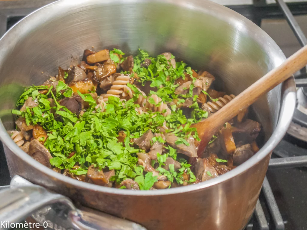 Pâtes aux cèpes et aux gésiers - Étape 4