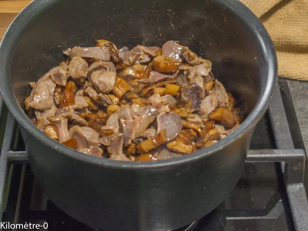 Pâtes aux cèpes et aux gésiers - Étape 3