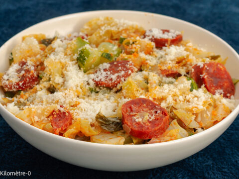 Poêlée de chou pointu aux courgettes et chorizo — étape 8