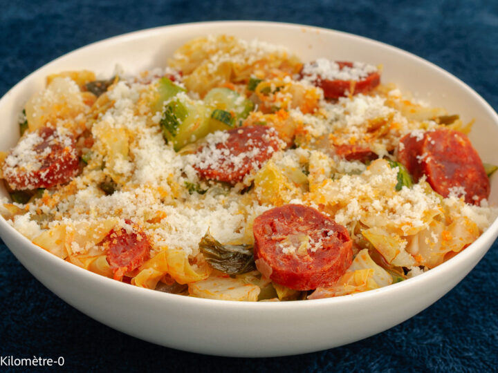 Poêlée de chou pointu aux courgettes et chorizo — étape 8