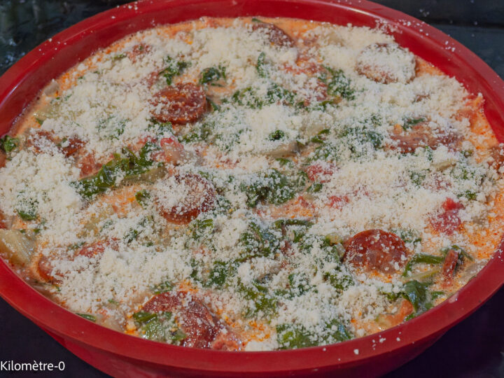 Clafoutis aux blettes, chorizo et lait de coco — étape 9