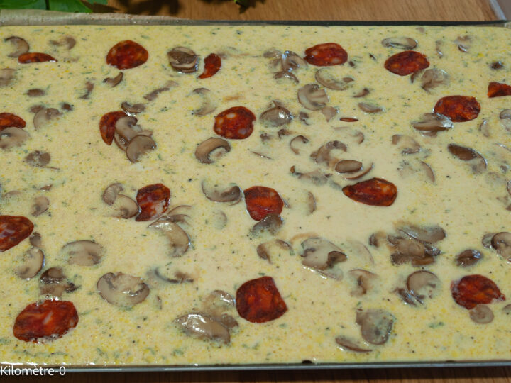 Crêpes façon pizza, champignons, chorizo, fromage — étape 6