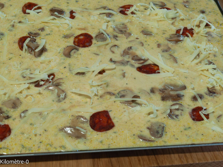 Crêpes façon pizza, champignons, chorizo, fromage — étape 7