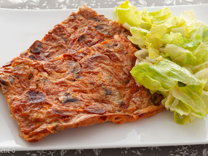 Recette de crêpes, pizza, champignons, chorizo, fromage, facile, rapide, économique, bio, Kilomètre-0
