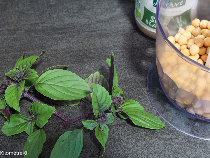 Pâtes au houmous de basilic — étape 2